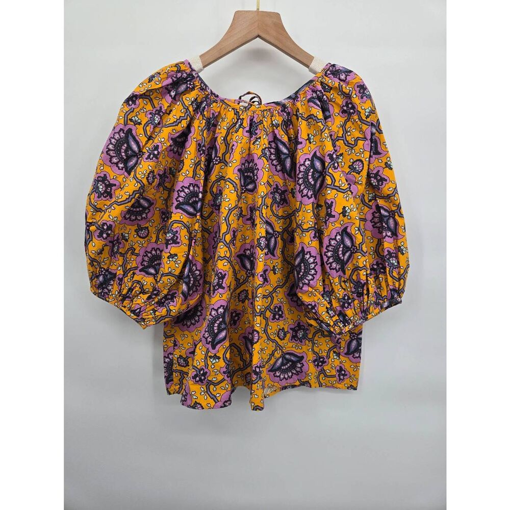 Rhode Rowan Top Gold Lotus Size XS NWT Blouse Floral